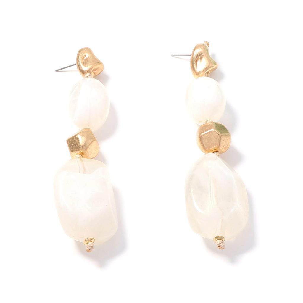 Cold feeling retro irregular metal resin splicing long drop earrings gentle premium women's earrings