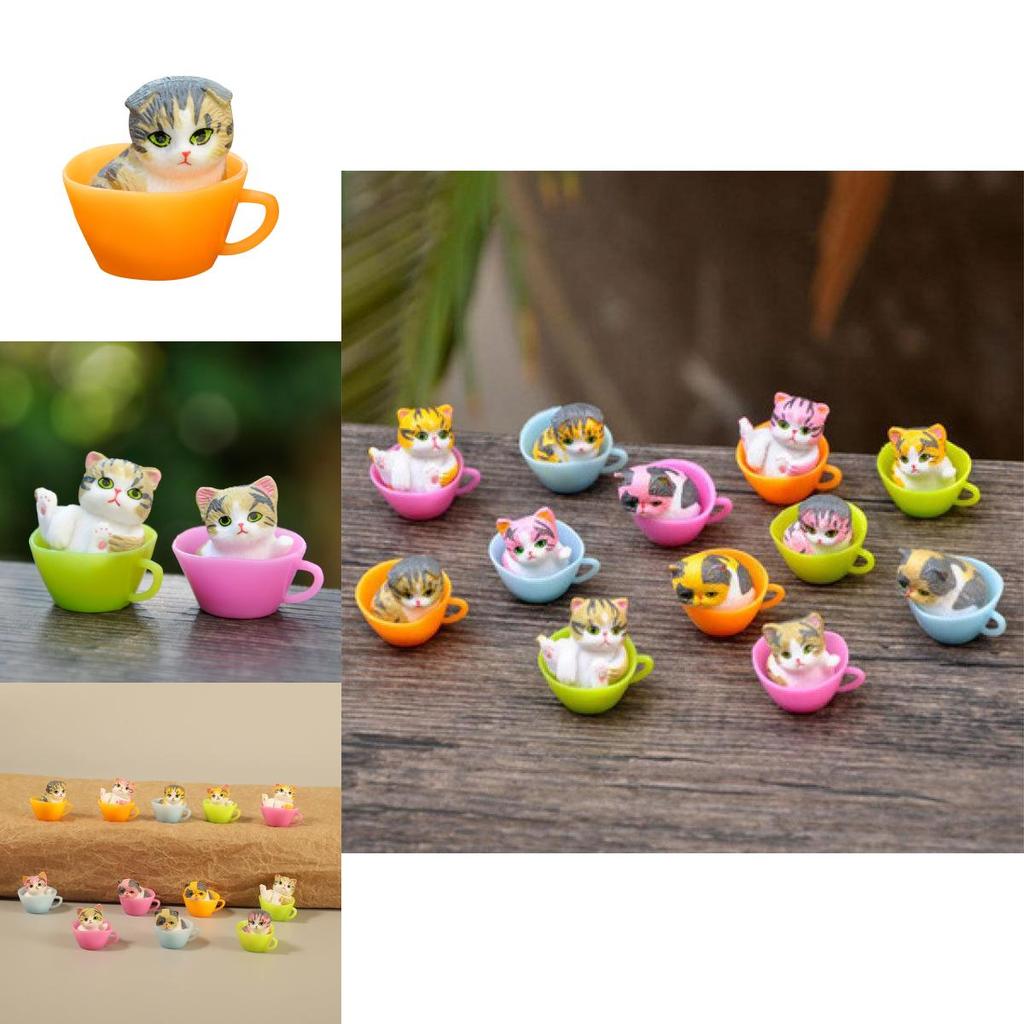 Katze Tasse Sammlerstück PVC Blind Box Spielzeug Kreative Deko für Kinder- und Erwachsenenbereiche