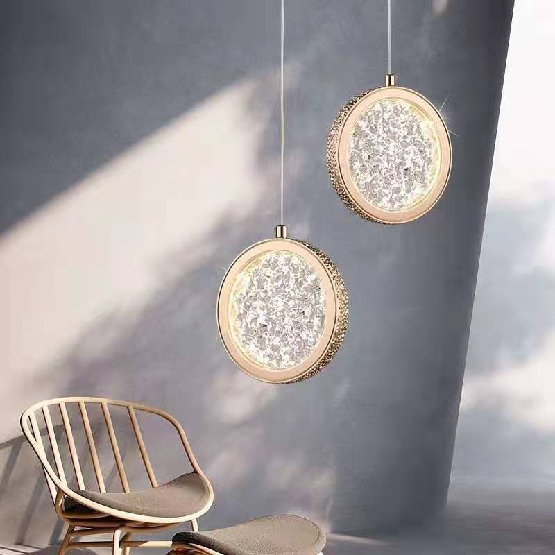 LED Modern pendant light Nordic gold crystal chandeliers indoor lighting home decor stair living room bedroom bedside decoration