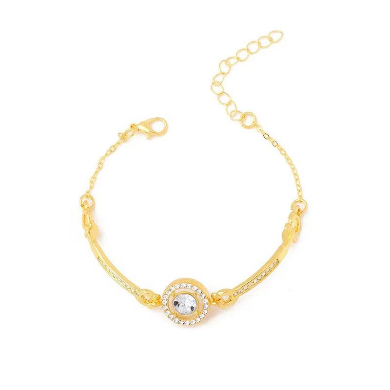Luxury Rhinestone 4-Piece Jewelry Set, Necklace Earrings Bracelet Ring