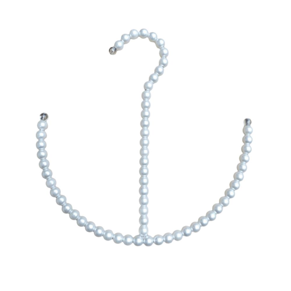 Elegant ABS Pearl Beaded Hanger Imitation Pearl Beaded Coat Hanger Non-slip Clothes Organizer Wardrobe Organizer белый
