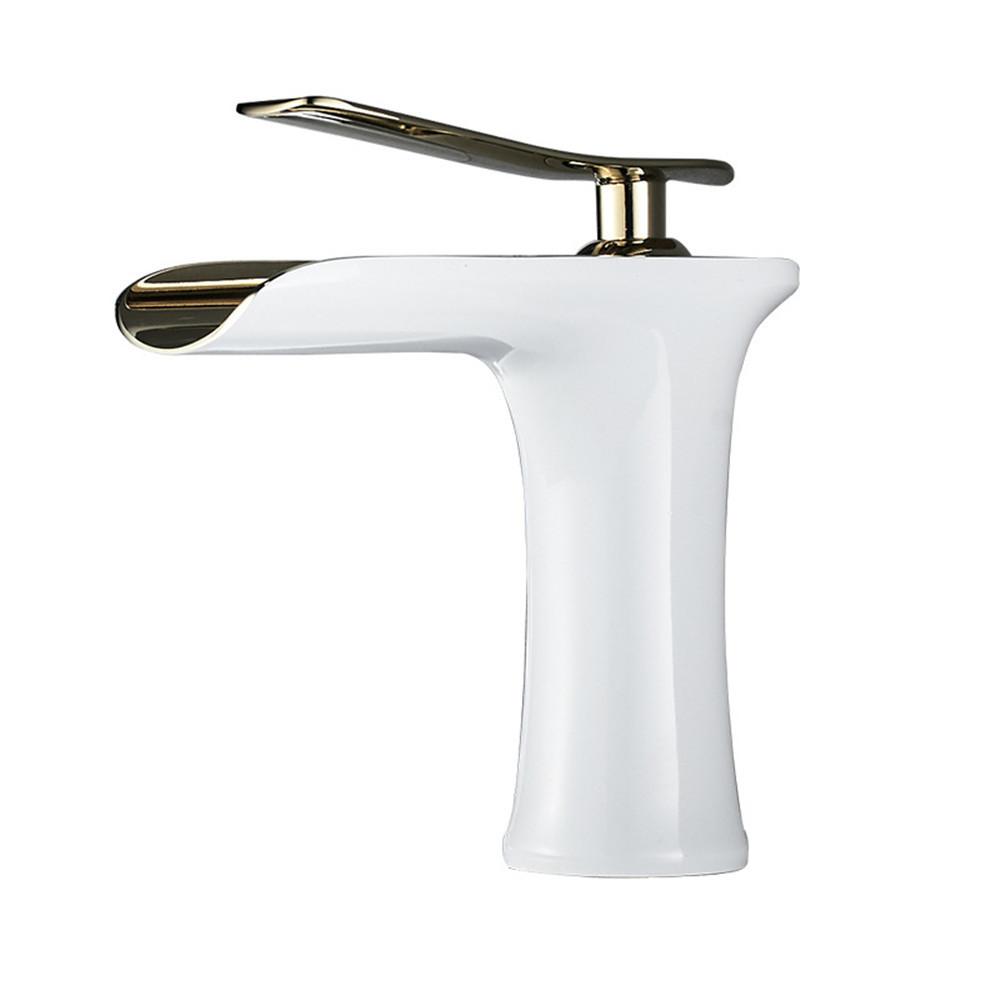 Antique Bathroom Faucet Gold Basin Faucets Brass Hot & Cold Bathroom Sink Faucet Deck Mounted Lavotory Faucet Mixer Water Tap