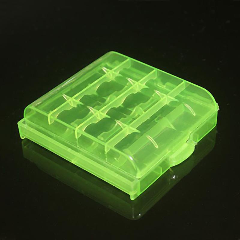 

Многоцветный пластиковый держатель для батареек из полипропилена, чехол для хранения батареек AA AAA из твердого пластика, крышка для органайзера-контейнера для батареек 14500, 5 цветов зелёный