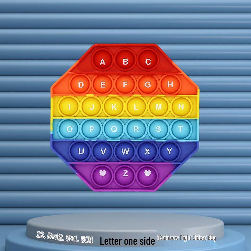

24 см Силиконовая Радуга Детская Обучающая Игрушка: Буквы, Цифры, Умножение Поп-Ит Фиджет
