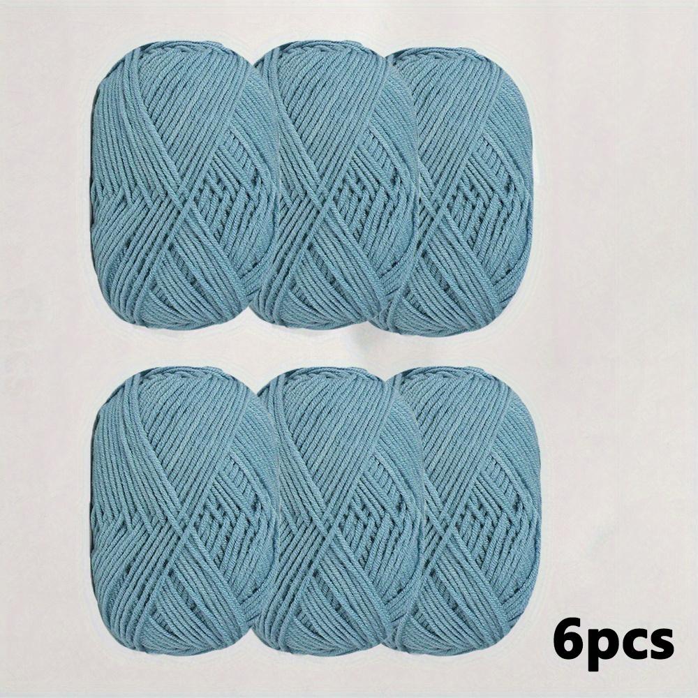 6pcs Multicolor Milk Cotton Yarn for DIY Crochet Knitting Crafts Soft Hand-Woven Scarf Sweater Material Wide Range of Colors Available 2.5mm Medium
