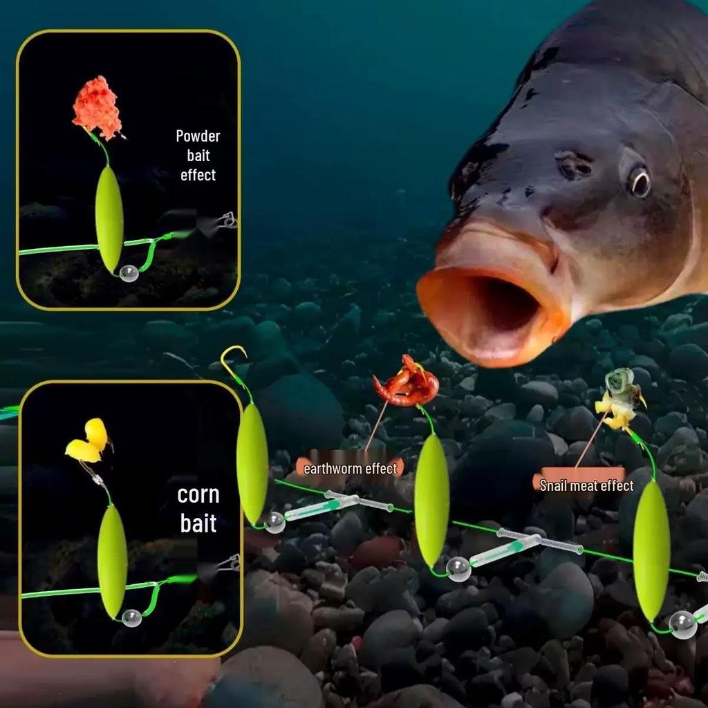 Anti-Tangle Bottom Fishing Rig with Three Hooks - Sabiki Finished, Anti-Current Iseama Reverse Leader.