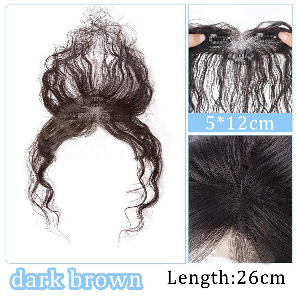 

Synthetic Curly Bang Topper Hair Pieces light and thin hair fluffy wool curls natural invisible bangs Paired with three BB clips