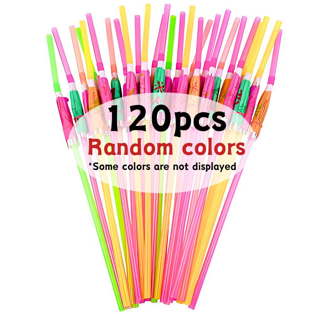 20/50/120pcs Plastic Umbrella Straw Mixing Colors Pool Beach Carnival Camping Holiday Team Party Bar Drinks Decorations YMY