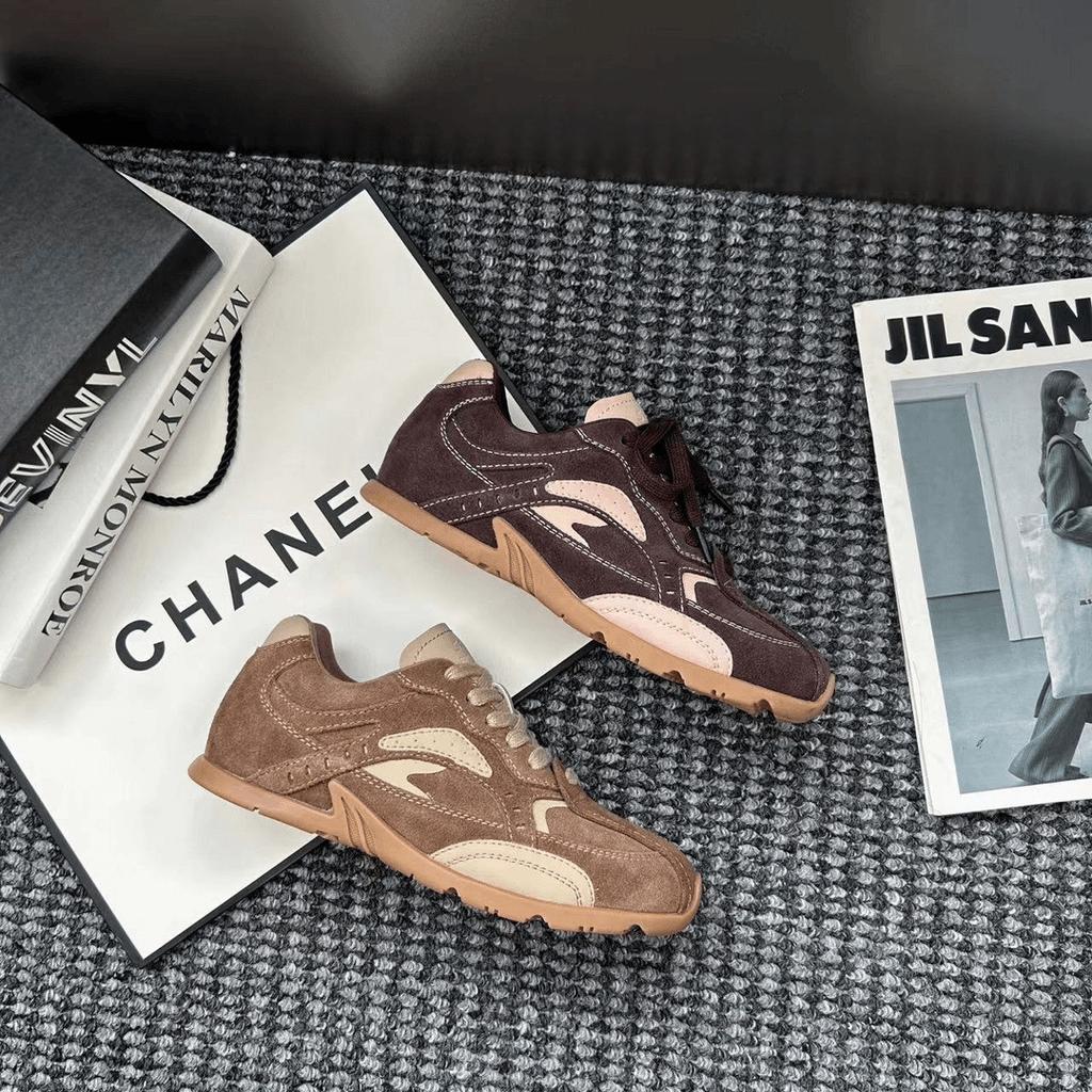 Dexun Shoes Women's 2025 Spring New Flat-bottomed Casual Sports Women's Shoes Student Little White Shoes Lightweight Running Shoes