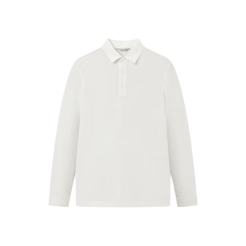 Jiomay Men's Pure Cotton Long Sleeve Polo Shirt