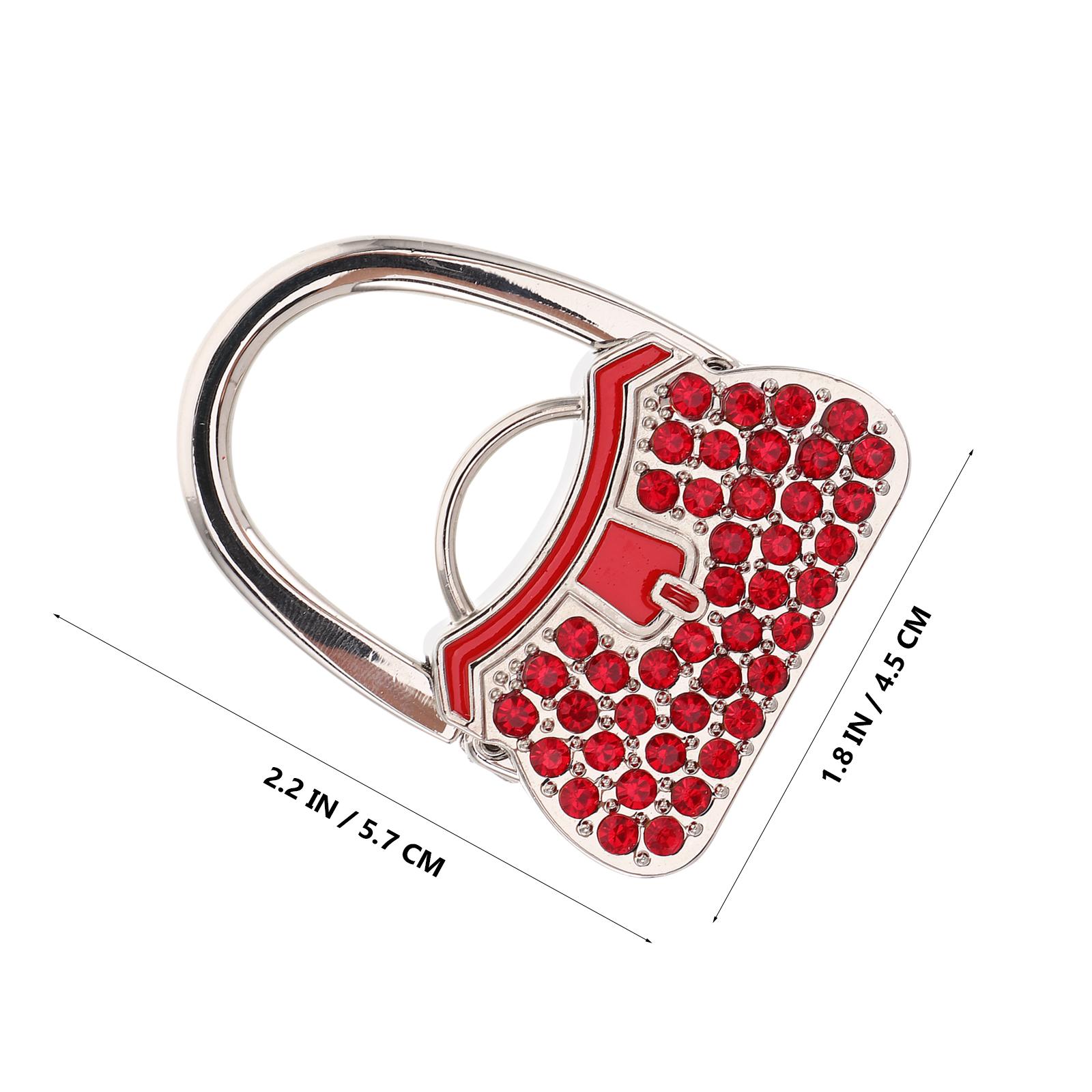 Полностью бриллиантовый крючок для сумки Элегантный держатель для сумочки со стразами Надежный замок Для стола Прочный вешалка для кошелька Портативный красный 1690₽