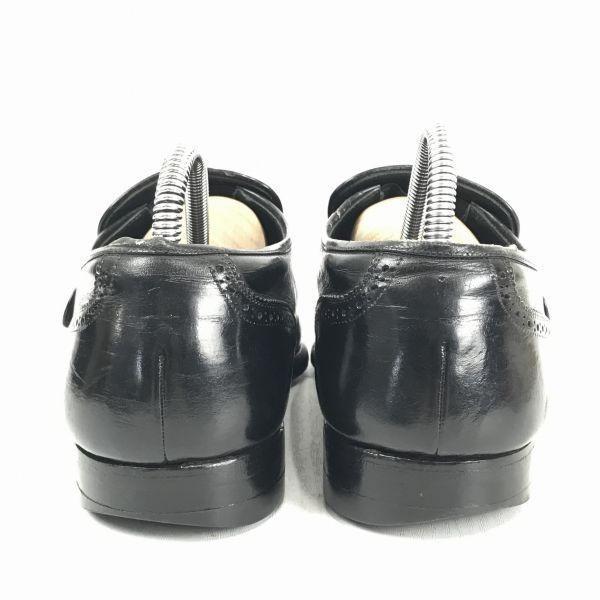 Made In Japan SCOTCH GRAIN Genuine Leather Goodyear Welt Wingtip Monk Strap Shoes Men's 26.0 Black(USED)