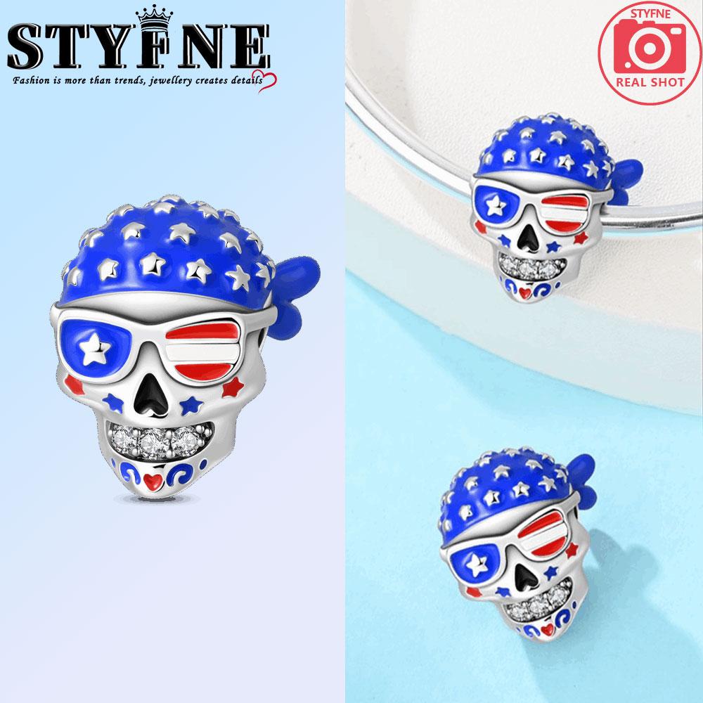 Copper Blue Lucky Horse Hoof Cowboy Hat Rugby Skull Charms Beads Pendant For Original Bracelet Woman Girl Jewelry