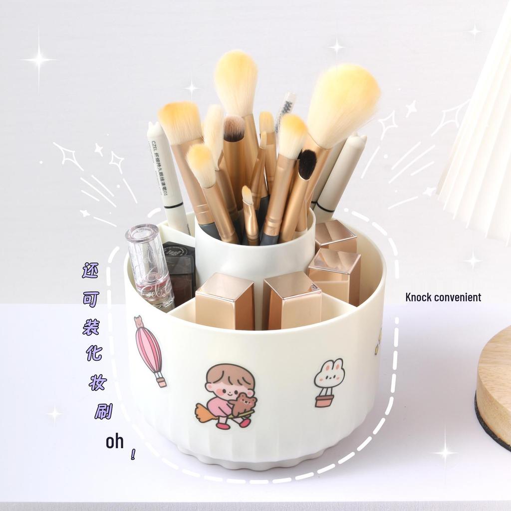Chic Rotating Pen & Makeup Brush Holder for Students