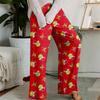 Pajama Pants, Sleepwear, Casual Drawstring Elastic Waist Pants, Comfortable Straight-leg Loose Pants