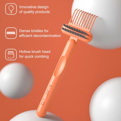 Brosse de nettoyage à double usage, outil de retrait de nettoyeur de peigne, petite conception portable, poignée ergonomique, nettoyeur de peigne de brosse 2 en 1