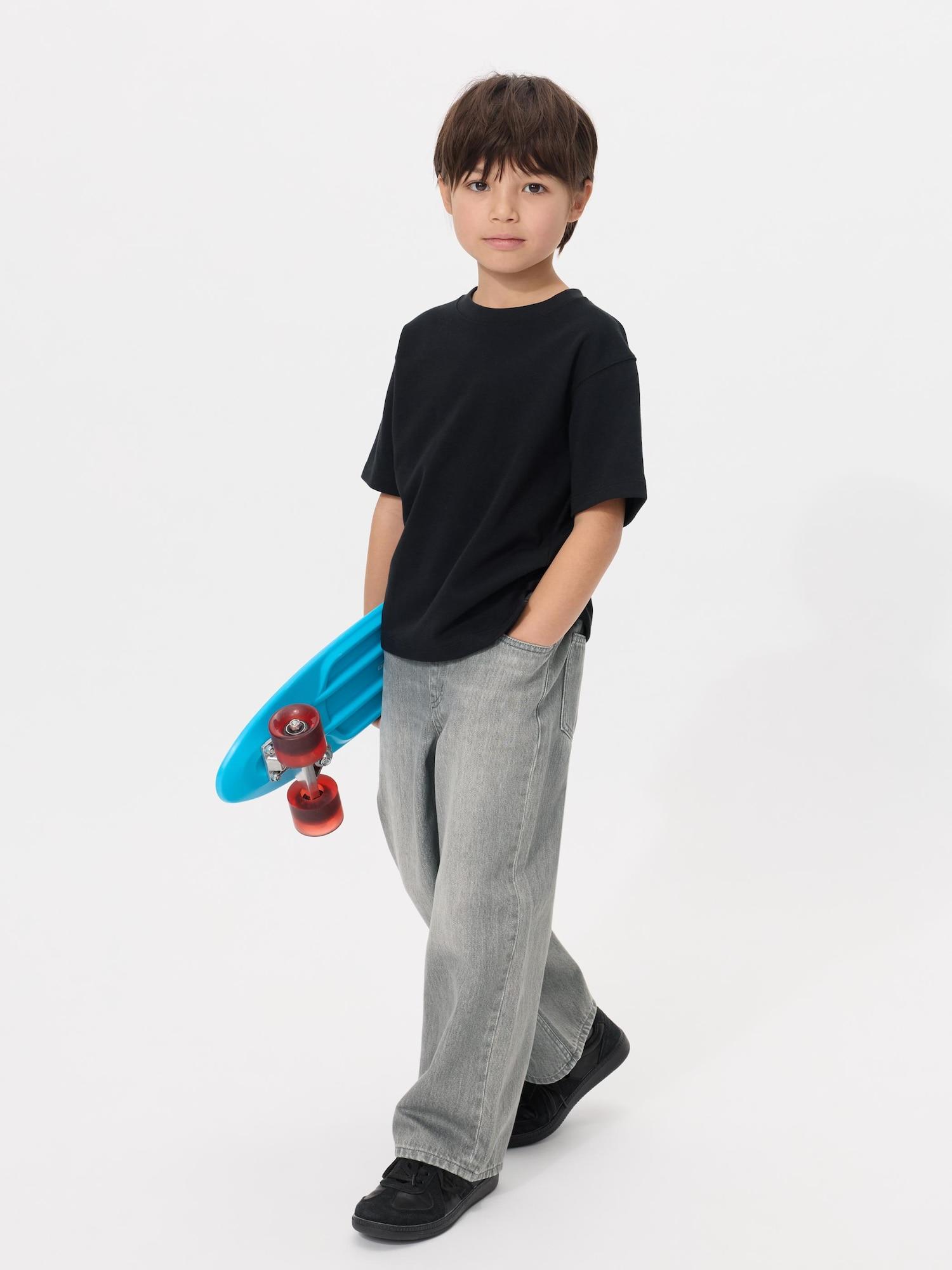 Uniqlo Japan Широкие прямые джинсы 03 GRAY/120