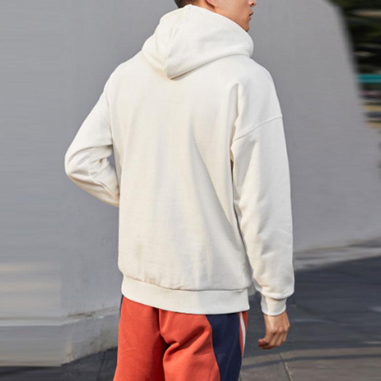 Li-Ning Loose Fit Pullover Hooded Sports Sweatshirt Men Sweatshirt Off-White AWDQD03-1