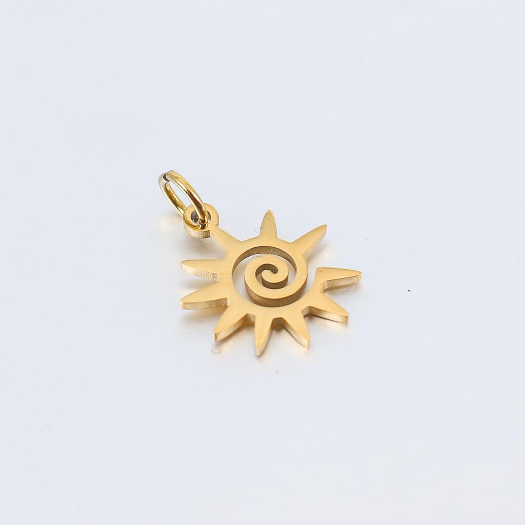 5Pcs Stainless Steel Twist Sun Charms 13mmx19mm Spiral Pendants for DIY Jewelry Making Craft Accessories