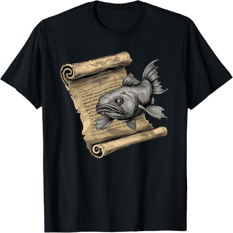 Coelacanth With An Ancient Scroll T-Shirt S