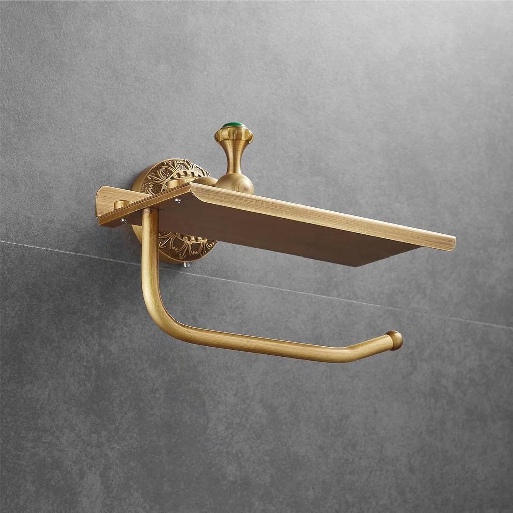 Beelee Bathroom Tissue Holder/Toilet Paper Holder Solid Brass Wall-Mounted Toilet Roll Holder, Toilet Paper Tissue Holder with Mobile Phone Storage