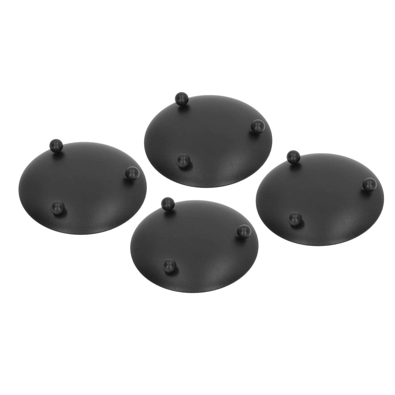 

4pcs Iron Plate Candle Holder Retro Modern Round Black Matte Iron Plate Candlestick Holder Tray