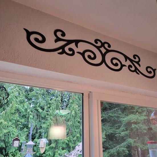 Black Wooden Scroll Wall Decoration Retro Wall Art Sign Decorative Plaque Hotel Entryway Bathroom Office Home Door Topper Decoration