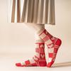 Thick New Year Women's Socks Cotton Socks Autumn Winter Red Socks Middle Tube Socks  Autumn