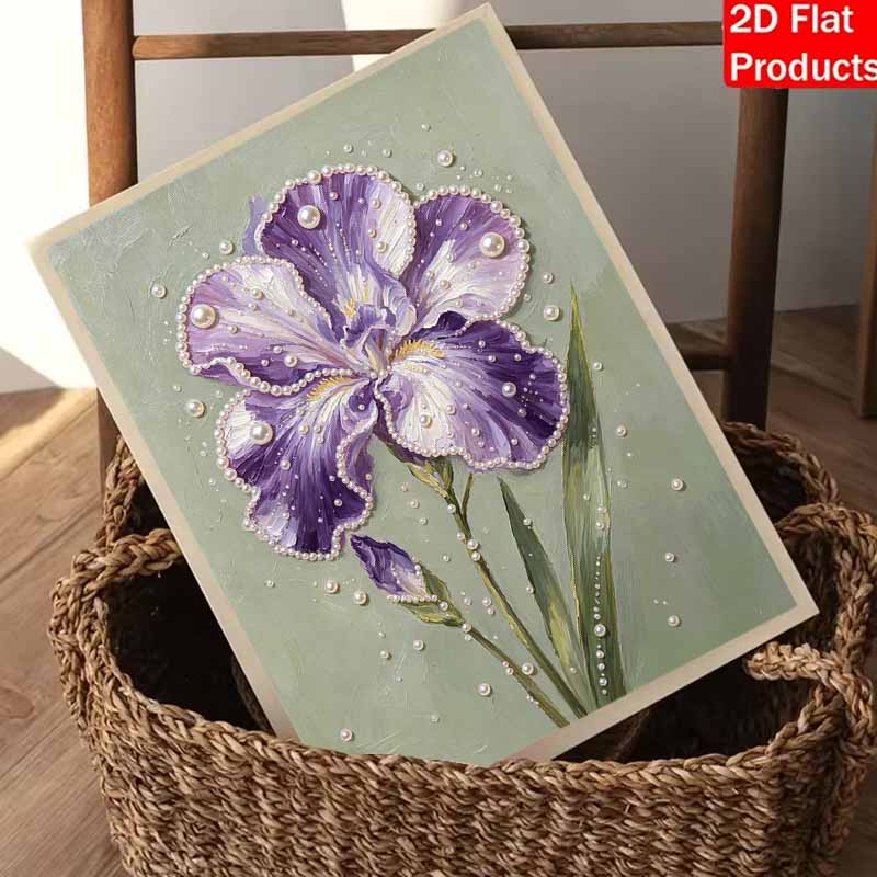 Pearl painting kit DIY purple iris flower artistic home decoration painting
