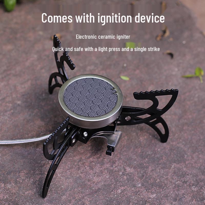 Portable Windproof Camping Gas Stove with Strong Flame, Foldable for Outdoor Cooking