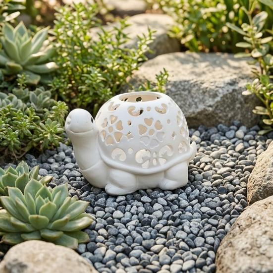 Turtle Statue Solar Light, Waterproof Turtle Glowing Solar Garden Lantern with Cutout Shell, Cute Decorative Lighting for Yard, Patio, Porch, Lawn,