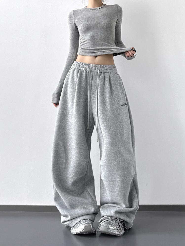 2025 Autumn Women's Tall Hip Hop Cargo Sweatpants - Casual Jazz Dance Drapey Sport Pants