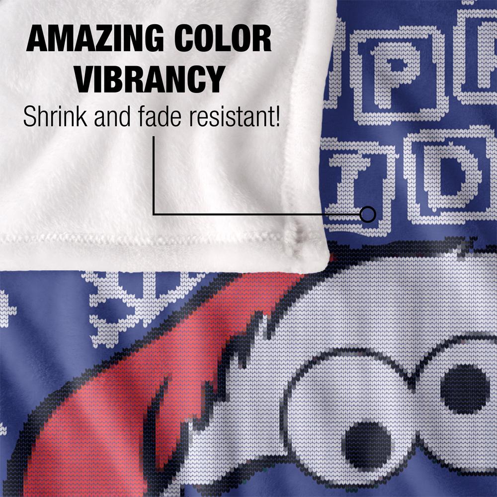 Sesame Street Silky Christmas Sweater Cookie Monster Supersoft Blanket