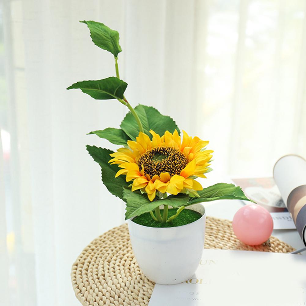 Artificial Flower Potted Plant Sunflower Always Looks Fresh Overall Height Suitable For Decorating Living Rooms
