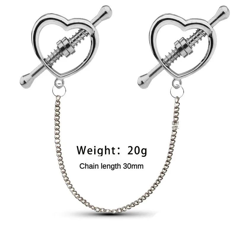 Nerezové nastavitelné svorky na bradavky – Erotická stimulace bradavek a prsní bondage pro ženy ( Fetišistická omezovací hračka)