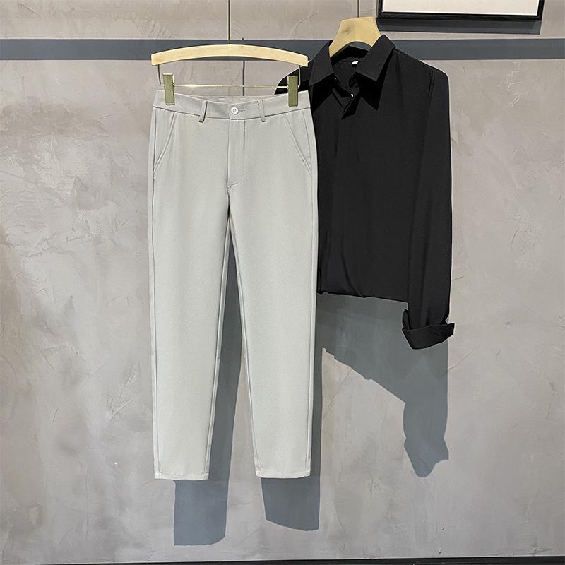 2023 Men's Slim Fit Nine-Point Suit Pants - Casual & Business Style