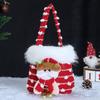 Bright Snowman Christmas Gift Bag Colorful Knitted Velvet Material Velvet Gift Bag Beautiful Knitted Snowflake Design