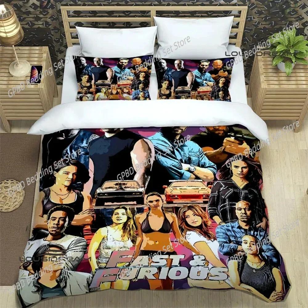 Fast & Furious 3D NEW Duvet Cover Pillowcase Bedding Set Adult Boy Girl Bedroom Decoration Children Single Double Large