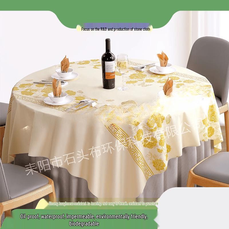 

Lantuan Commercial Disposable Waterproof Tablecloth - Peony Pattern