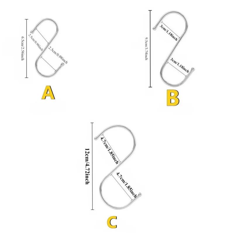 S-shaped Hook - Multi Purpose S-shaped Decorative Hanger | Used for Bathrooms, Changing Rooms, Durable Metal Hooks