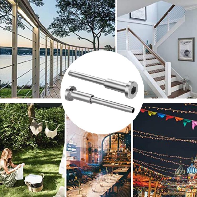 Unsichtbarer Spleiß-Spanner-Set Deck-Balustrade-Beschlag Spannsysteme für Seilgeländer für Holz-/Metallpfosten