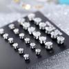 24pcs Cubic Womens Exquisite Big Zircon Crystal Stud Earrings Sterling Silver