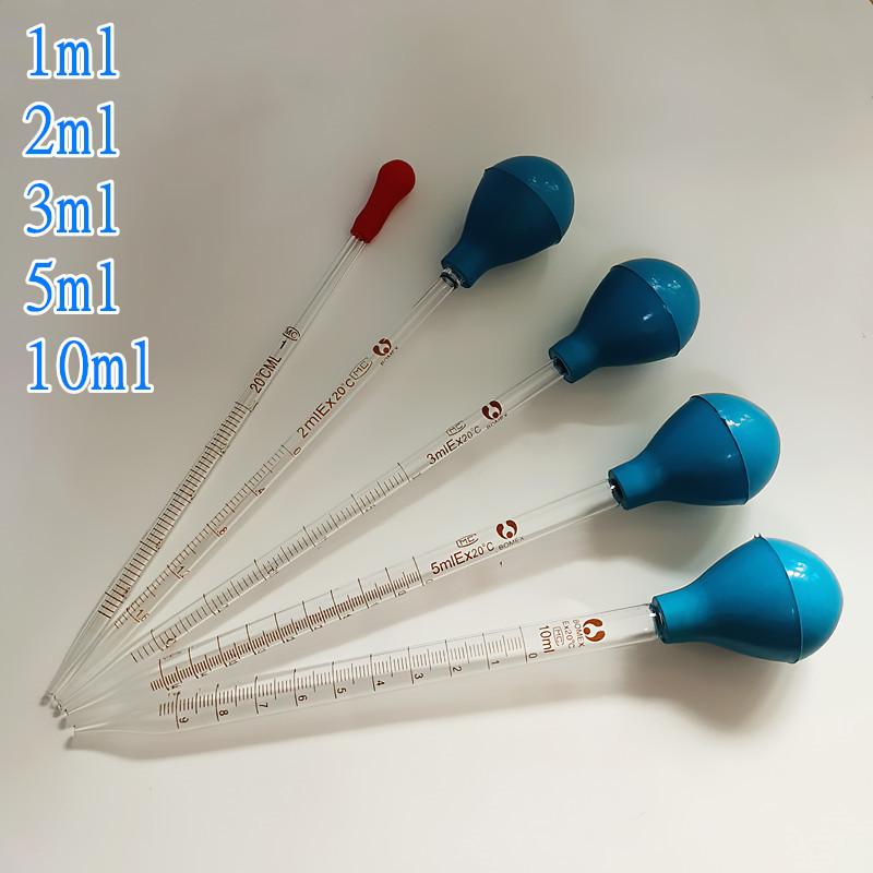 2pcs 4pcs Glass Glass Dropper with Scale Line,Chemical Laboratory Glass Pipette with Rubber Head 1ml 4pcs