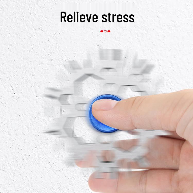 24-in-1 Multifunctional Alloy Steel Snowflake Wrench & Hex Key Finger Spinner Tool