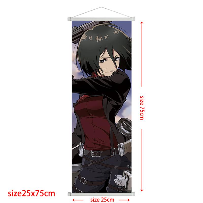 Anime Attack On Titan Levi Scroll Poster Eren Ackerman HD Art Sticky Wall Waterproof Home Living Room Bedroom Bar Aesthetic Decoration