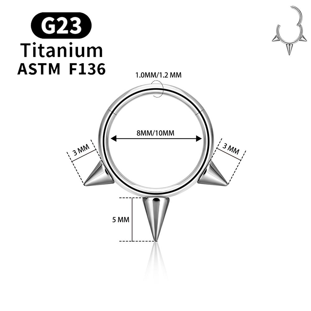 Inele Clicker Septum Spike Titan F136 G23 16G Inele Piercing Septum cu Balama Inele Nas Cercuri Cartilaj Helix Tragus Cercei Bijuterii Body