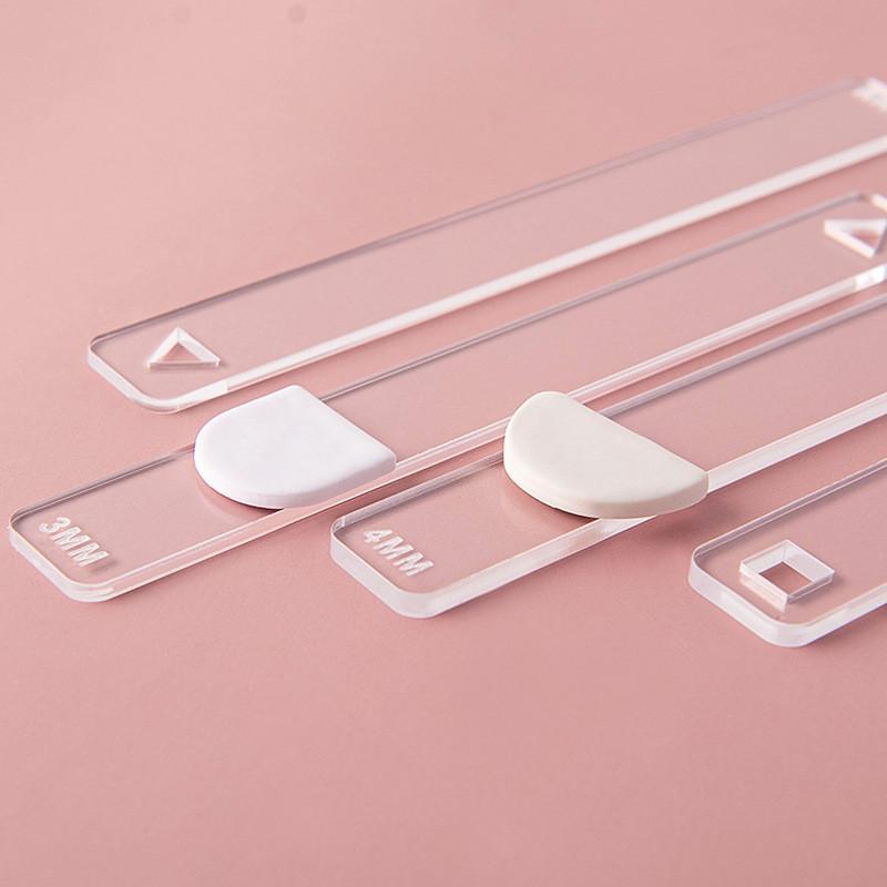 2Pcs Acrylic 2/3/4/5/6mm Rolling Strip Pin Rail Set Rolling Pin Guides Measuring Dough Strips Leveling for Pastry Baking Cookies