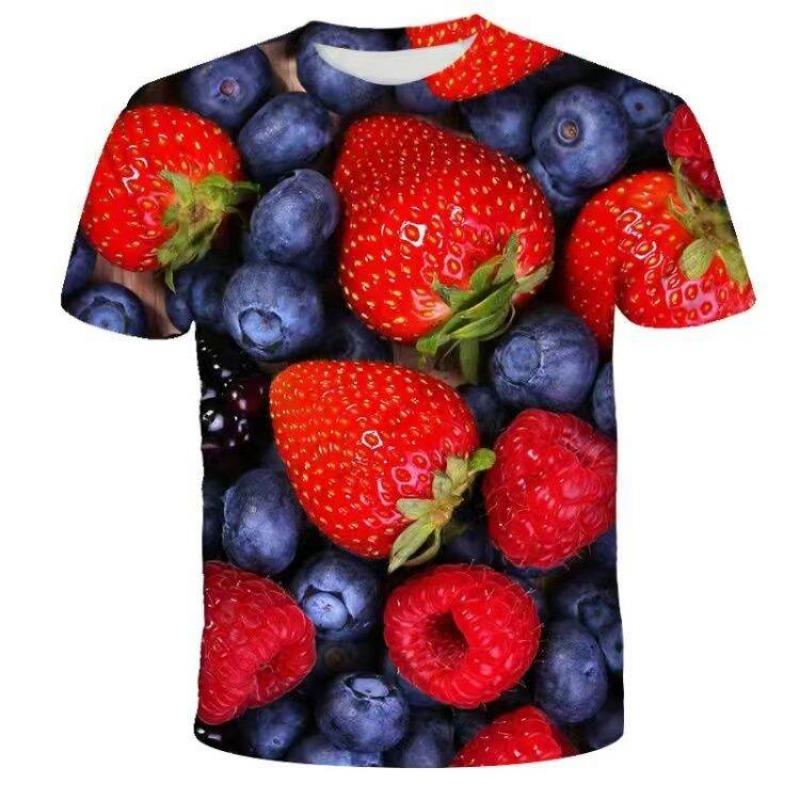 2024 Summer Best-Selling Cross-Border Men Best Selling T-shirt Fruit Short Sleeve 3D Digital Print Tops