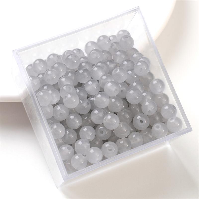 

50-135 шт. хрустальные стеклянные бусины желе сплошного цвета имитация нефрита камень свободные разделительные бусины для изготовления ювелирных изделий 6mm 50pcs серый