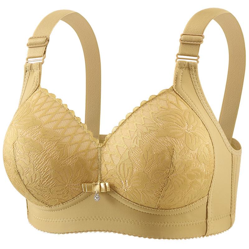 

Бюстгальтер большого размера с кружевной отделкой, удобный собирающий бюстгальтер без косточек, сексуальный и регулируемый бюстгальтер 46/105C жёлтый